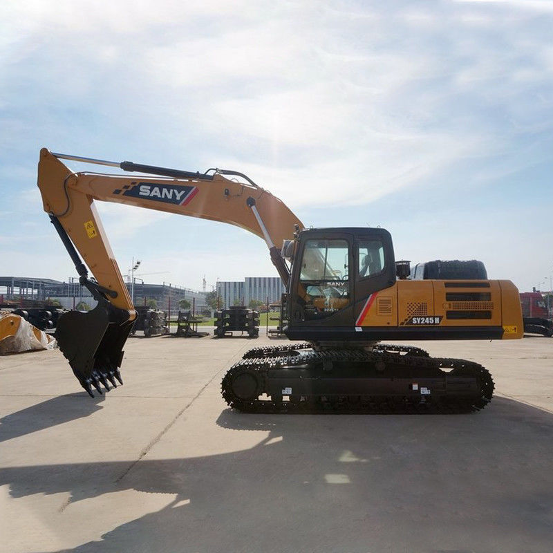 SANY SY245H 24 Tons Used Excavator Crawler at Manufacturing Plant with Yellow Color