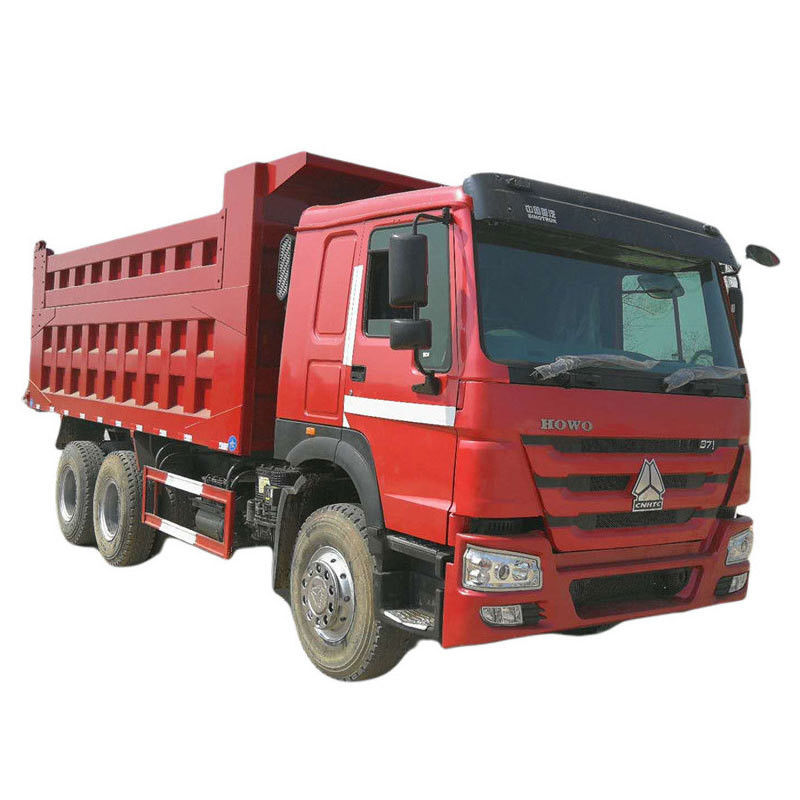 HOWO 6x4 371hp 30 Tons Red Tipper Truck Dump Truck with WEICHAI Engine and 3 Passengers