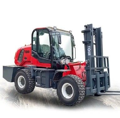 3000kg Load Capacity Used TDER 4WD All Terrain Forklift with Isuzu or Cummins EPA Engine