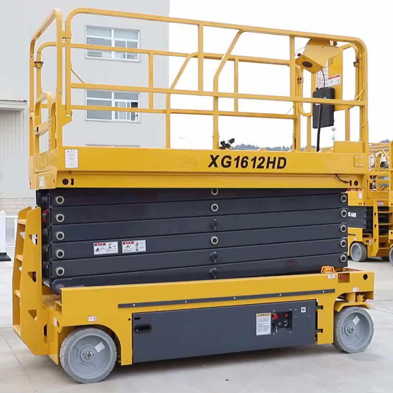 4-wheel Drive 12m Hydraulic Mobile Electric Scissor Lift Platform Electric Motor
