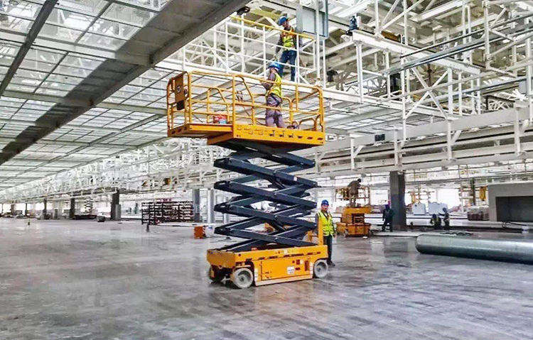 4-wheel Drive 12m Hydraulic Mobile Electric Scissor Lift Platform Electric Motor