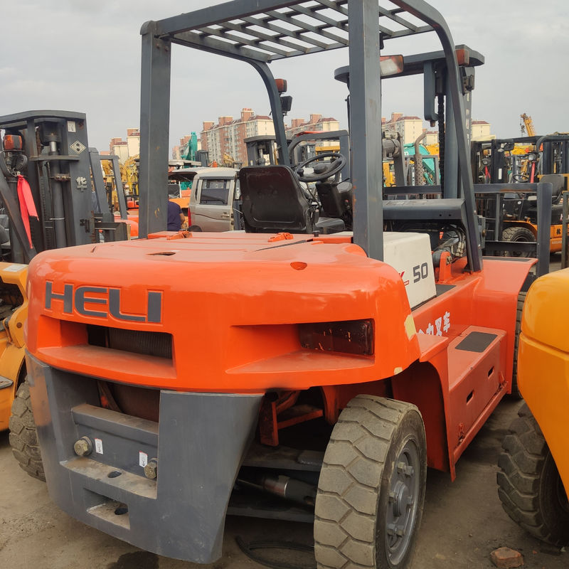 Second Hand 5 Tons Forklift with Heli Isuzu Engine Rated Lifting Capacity 3 Tons
