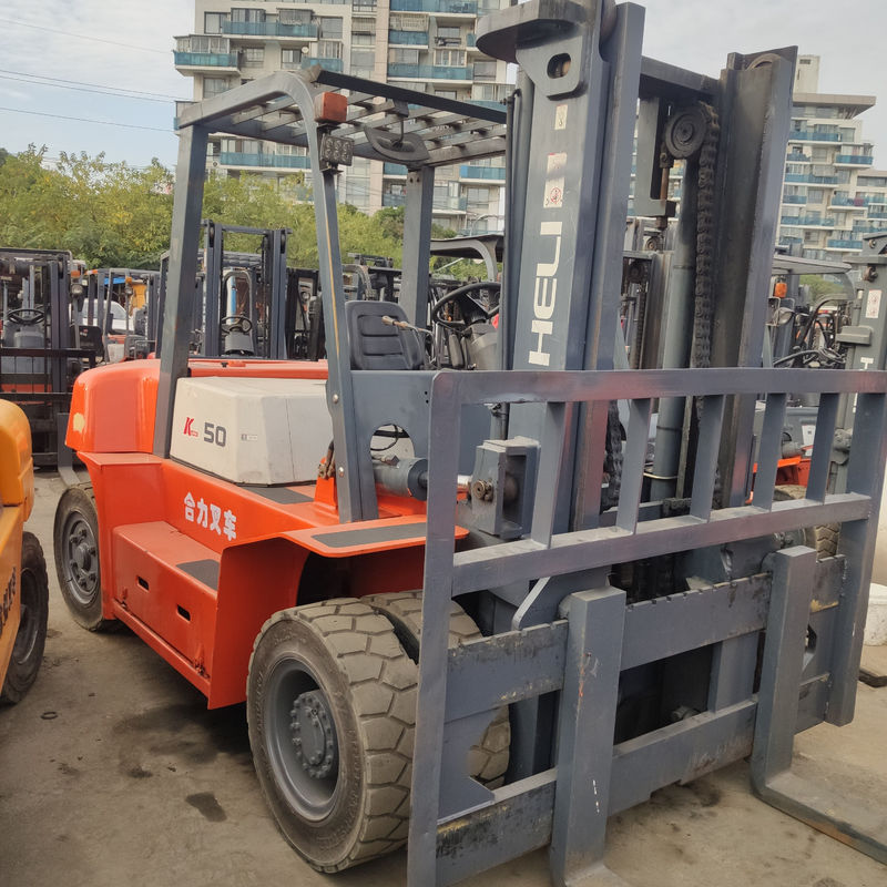 Second Hand 5 Tons Forklift with Heli Isuzu Engine Rated Lifting Capacity 3 Tons