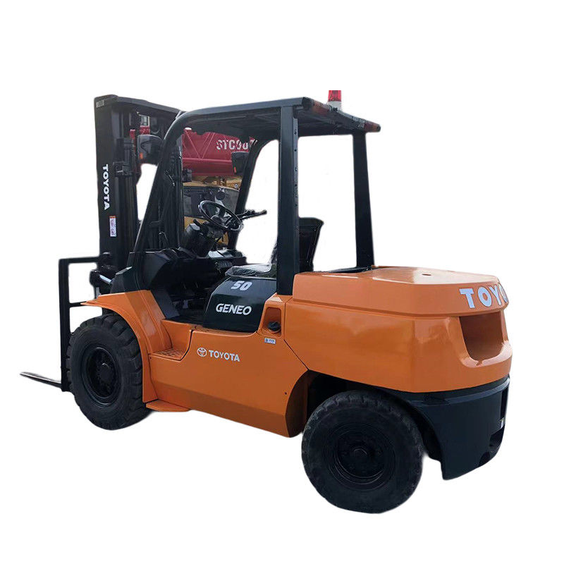 Used 5 Ton Diesel Forklift with Automatic Transmission 4-Wheel Drive and Fork Width 125