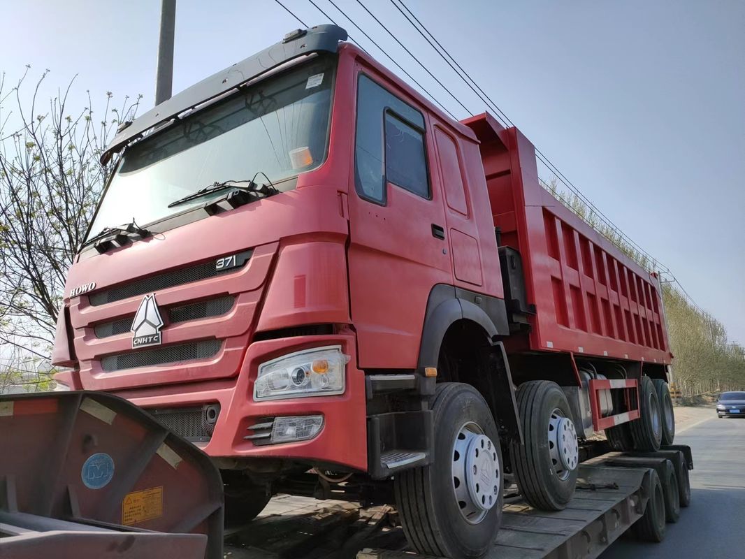 Manual Window SINO TRUCK 12 Wheeler LHD 50tons Second Hand 8x4 Used HOWO Tipper Dump Truck