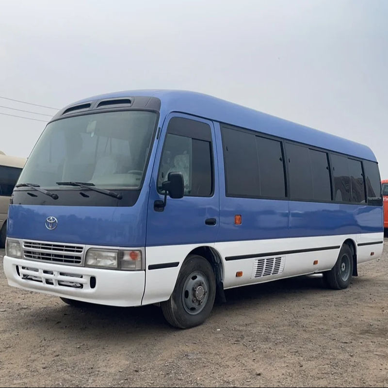 Left Drive Manual Transmission Type Toyota Coaster Bus Diesel Used Bus with 30 Places