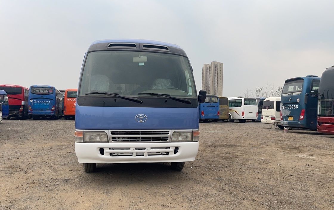Left Drive Manual Transmission Type Toyota Coaster Bus Diesel Used Bus with 30 Places