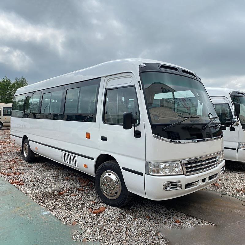 Max Speed 100km/h Toyota Coaster Bus 20-23 Seats with Second Hand Gasoline Engine