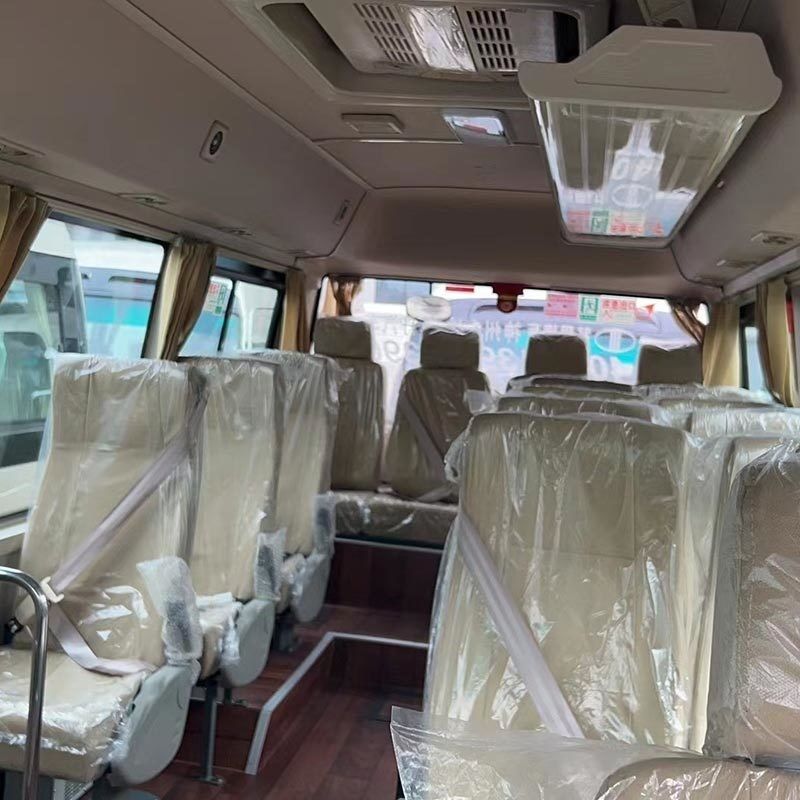 Max Speed 100km/h Toyota Coaster Bus 20-23 Seats with Second Hand Gasoline Engine