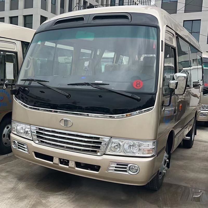 Electric Engine Capacity 4L Toyota Coaster Bus with 21 1 Seats and Right Hand Drive