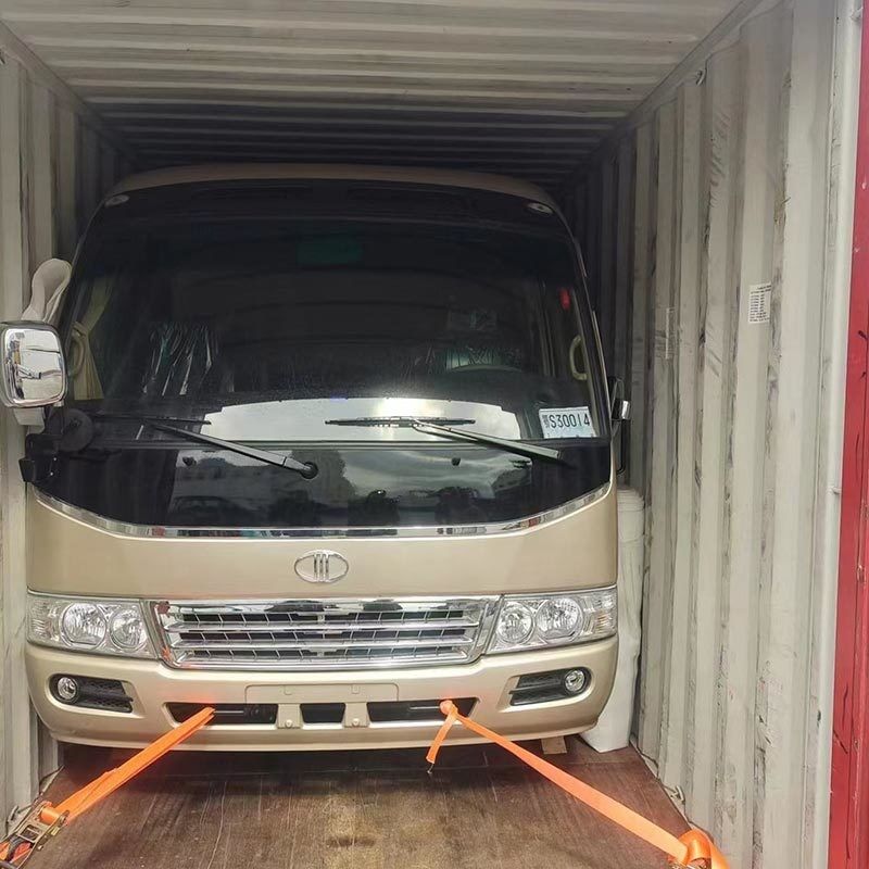 Electric Engine Capacity 4L Toyota Coaster Bus with 21 1 Seats and Right Hand Drive
