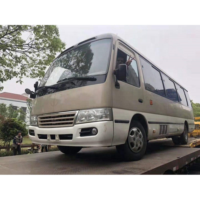 Affordable 25 Seats Used Coaster Bus with 3300mm Wheel Base and Euro 2 Emission Standard