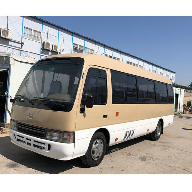 Affordable 25 Seats Used Coaster Bus with 3300mm Wheel Base and Euro 2 Emission Standard