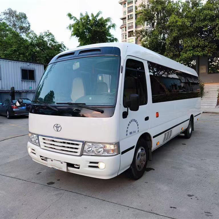 Max Power 113/5200kw Toyota Minibus Gasoline and Diesel Engine 29 Seats Used Coaster Bus