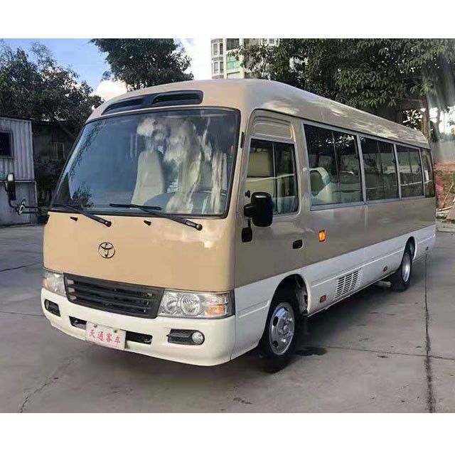 Used Left Hand Drive Toyota Coaster Mini Bus 20 Seats with Optional Air Conditioner