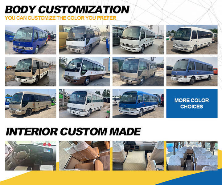Africa Used Diesel Engine Coaster Mini Bus with 2694ml Displacement in Angola and Ghana