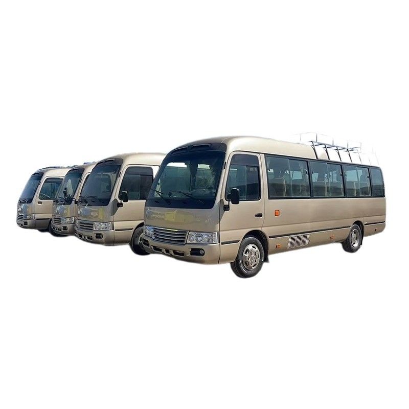 15BFT Engine Powered 4 Cylinders Toyo ta Coaster Bus with 6990*2025*2650mm Dimensions