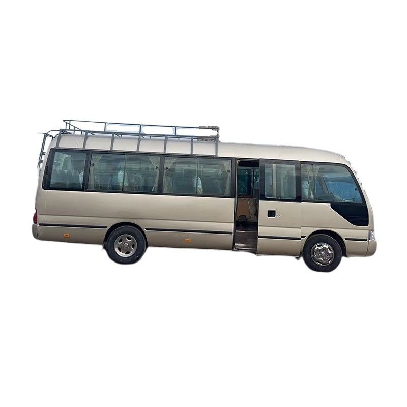 15BFT Engine Powered 4 Cylinders Toyo ta Coaster Bus with 6990*2025*2650mm Dimensions