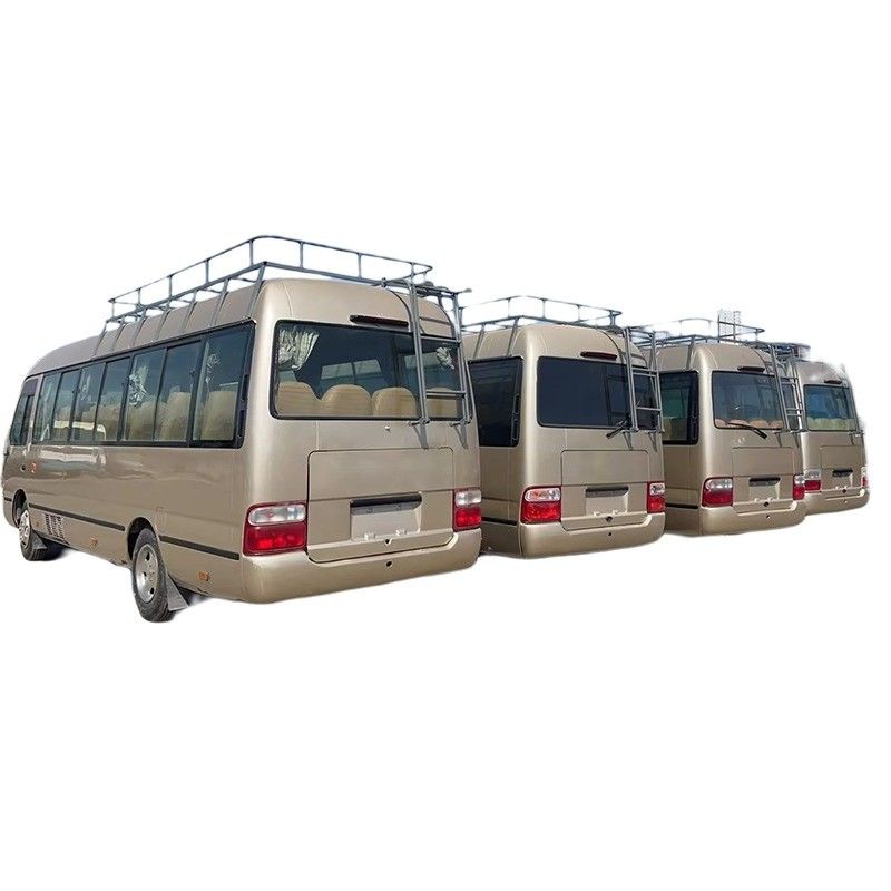 15BFT Engine Powered 4 Cylinders Toyo ta Coaster Bus with 6990*2025*2650mm Dimensions