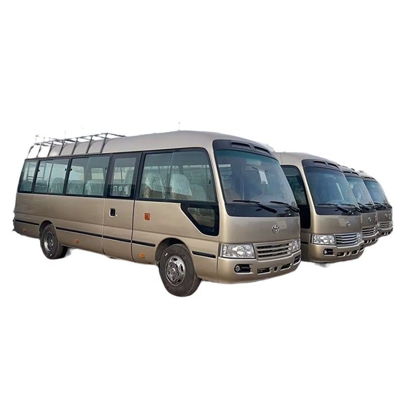 15BFT Engine Powered 4 Cylinders Toyo ta Coaster Bus with 6990*2025*2650mm Dimensions
