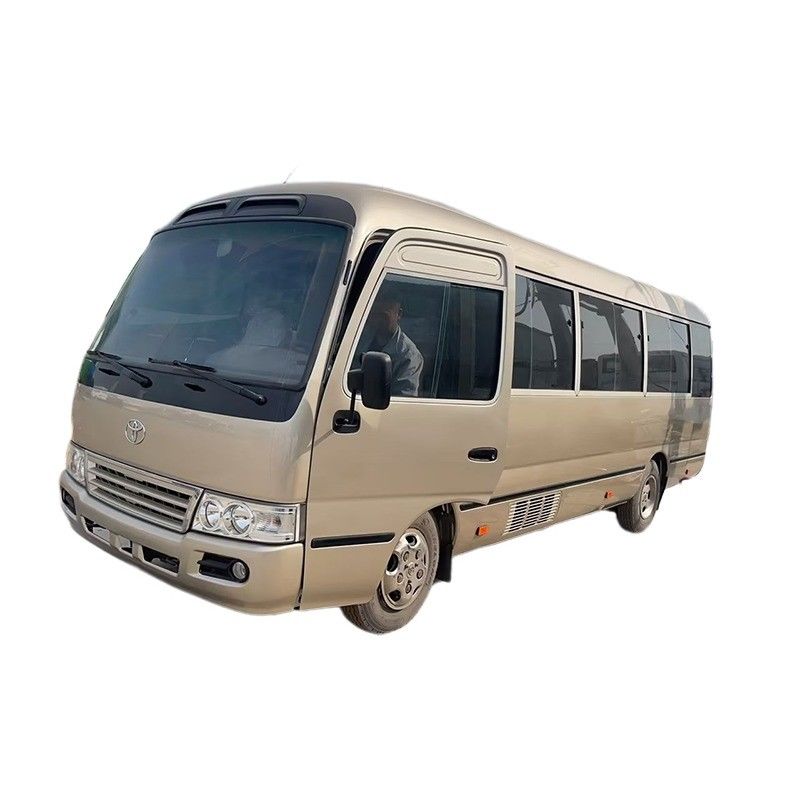 15BFT Engine Powered 4 Cylinders Toyo ta Coaster Bus with 6990*2025*2650mm Dimensions