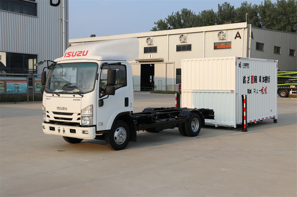 Isuzu Diesel 4*2 Medium Van Cargo Truck With Detachable Body And Hydraulic Outriggers