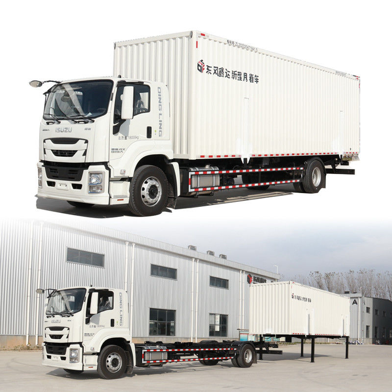 Customization Isuzu 4*2 204hp 9.6m 59cbm Detachable Swap Body Van Cargo Truck