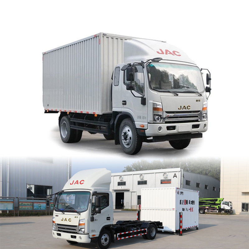 4*2 Mini 5 Ton 19CBM Dry Van Trucks Detachable Body And Hydraulic Outriggers For Logistics