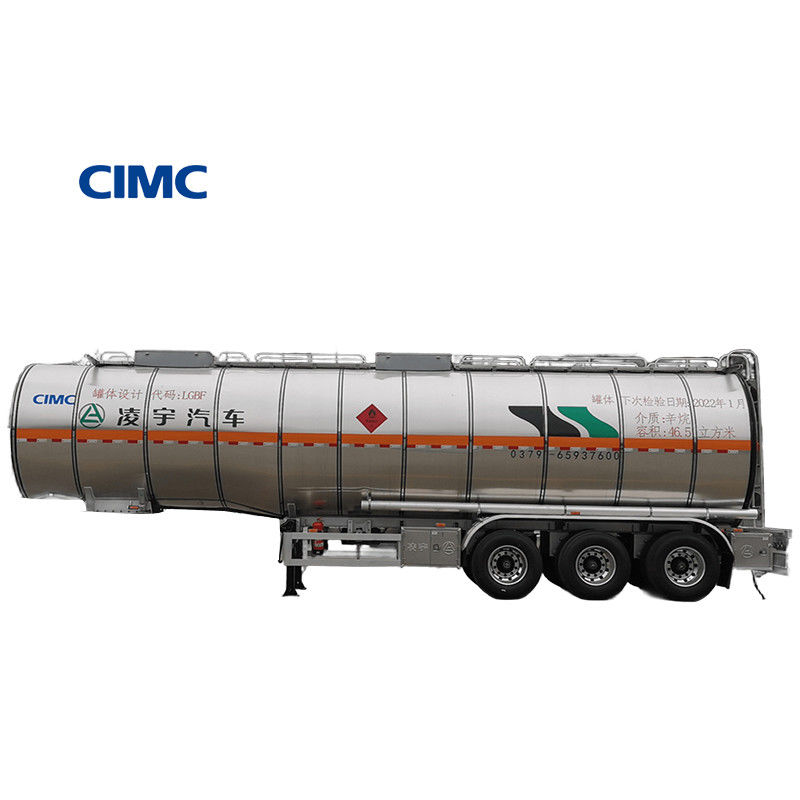 32100/31800 KG Rated Load Mass CIMC LINYU 8*4 Aluminum Alloy Liquid Fuel Tanker Trailer